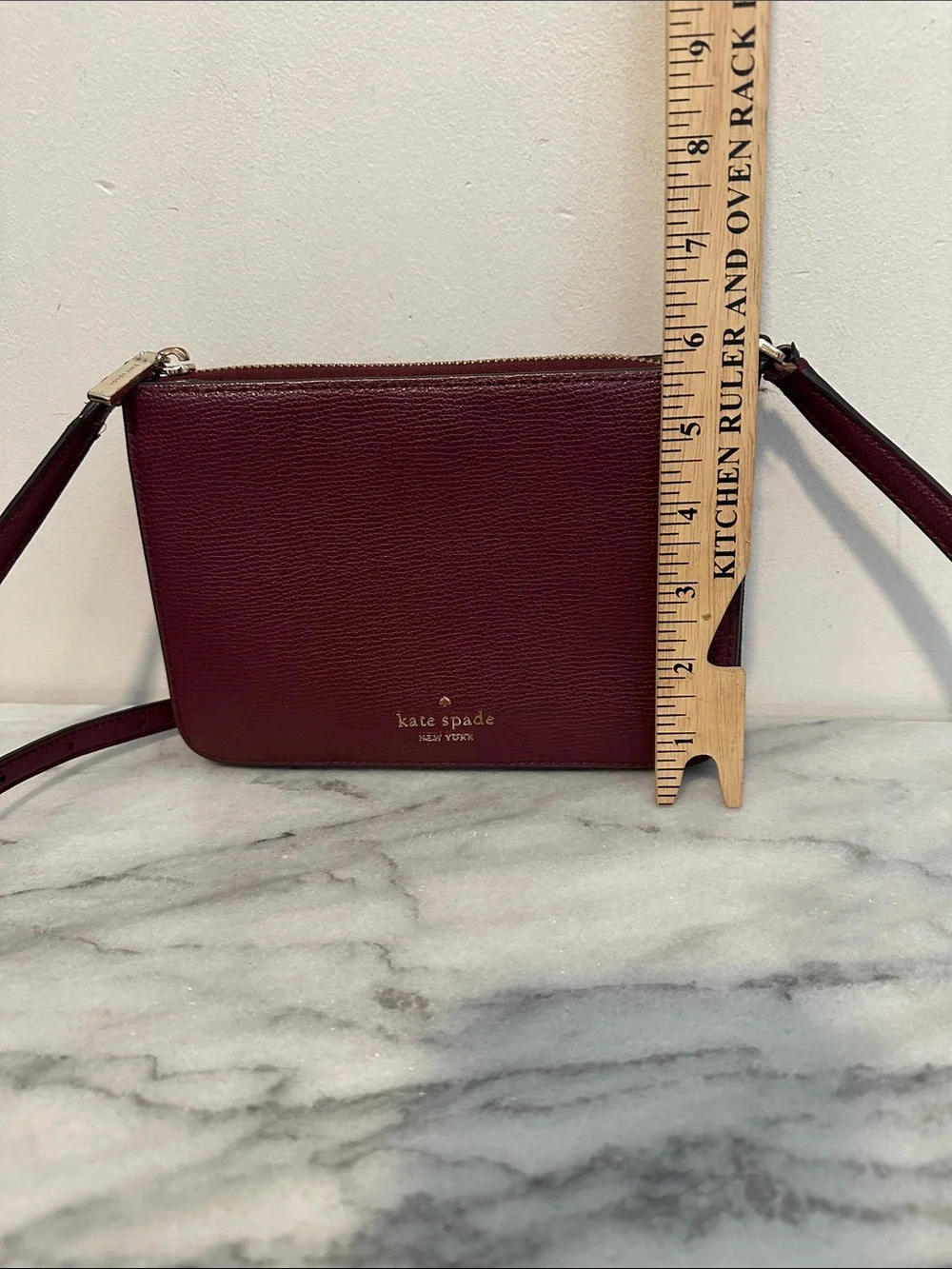 kate spade Burgundy Leather Crossbody with Adjustable Strap